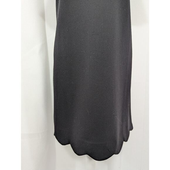 NWOT! JONES STUDIO! J- NEW YORK! ELEGANT BLACK SCALLOPED HEM/SLEEVE DRESS! SZ L - Picture 4 of 9